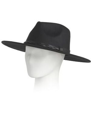 Marshalls Faux Felt Fedora With Braided Trim For - Black