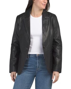 Marshalls Leather Noian Single Button Jacket For - Black