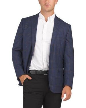 Marshalls Wool Blend Clean Finish Classic Fit Sport Coat For - Blue