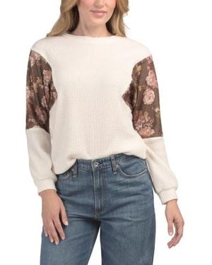 Marshalls Crew Neck Sleeve Insert Top For - Blue