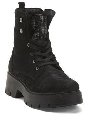 Marshalls Suede Laced Up Boots For - Black