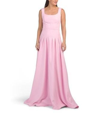 Marshalls Sleeveless Dropped Waist Gown With Belt For - Pink
