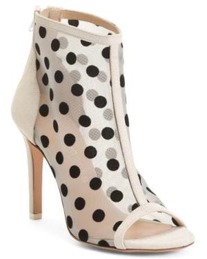 Marshalls Suede Tatiana Mesh Peep Toe Heels For - Natural