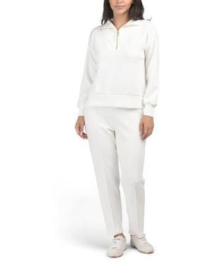 Marshalls 2Pc Scuba Knit Top And Pants Set For - White