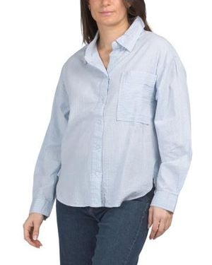 Marshalls Seersucker Striped Shirt For - Blue