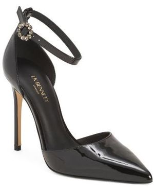 Marshalls Patent Leather Kiera Stiletto Strap Open Court Pumps For - Black