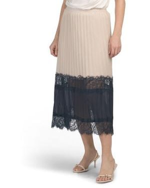 Marshalls Color Block Pleated Skirt With Lace Detailing For - Multicolor