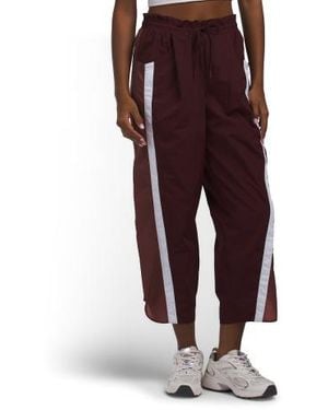 Marshalls Woven Pants With Side Stripe And Ruched Waistband For - Red