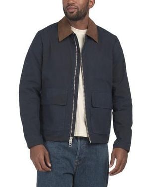 Marshalls Zip Front Jacket With Patch Pockets For - Blue