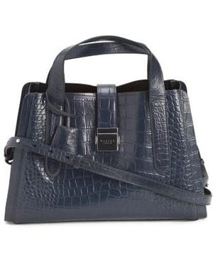 Marshalls Leather Sloane Street Medium Zip Top Satchel For - Blue