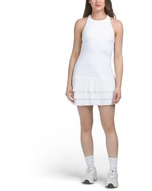Marshalls Pleated Tiered Mini Tennis Dress For - White
