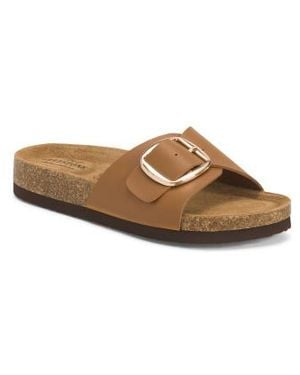 Marshalls Leather Este Buckle Sandals For - Brown
