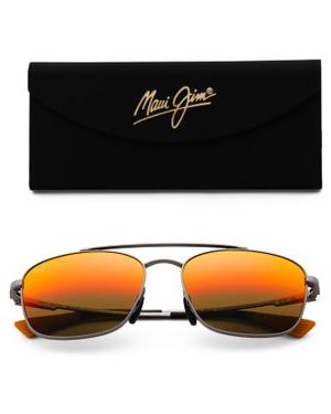 Marshalls 58Mm Piwai Af Lightweight Polarized Aviator Sunglasses - Black