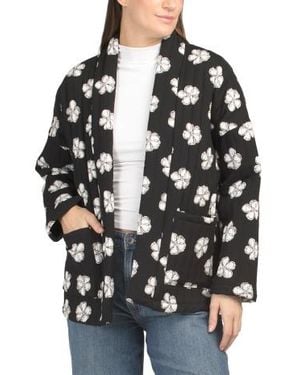 Marshalls Printed Quilted Jacket For - Black