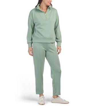 Marshalls 2Pc Scuba Knit Top And Matching Pants Set For - Green