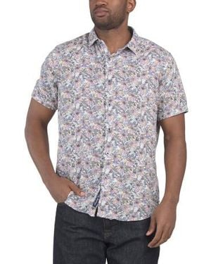 Marshalls Linen Blend Silverman Short Sleeve Shirt For - Gray
