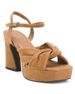 Marshalls Suede Opus Heeled Sandals For - Brown