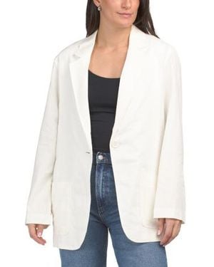 Marshalls Linen Blend One Button Blazer For - White