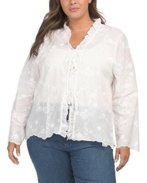 Marshalls Plus Tie Front Cardigan For - White