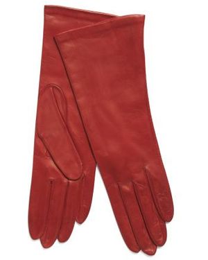 Marshalls Nappa Leather Basic Gloves With Silk Lining For - Red