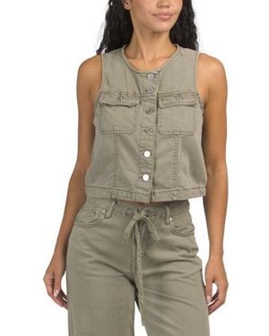 Marshalls Button Front Vest For - Green