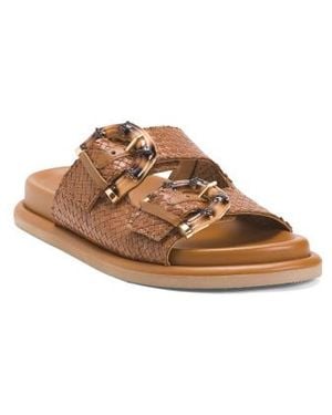 Marshalls Leather Venice Footbed Sandals For - Brown
