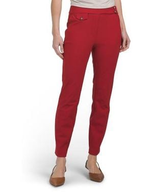 Marshalls Ponte Pull On Slim Leg Ankle Pants For - Red
