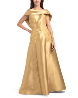 marshalls gold dress Ivory Lace Mermaid Wedding Dress with Long Sleeves – Off the Shoulder Wedding Gown with Beaded Sequin Plus Size – LISA main image 0