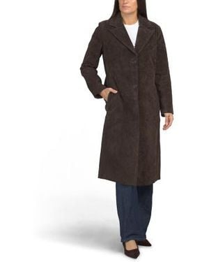 Marshalls Suede Longline Blazer Jacket For - Black