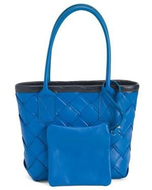 Marshalls Leather Woven Satchel For - Blue
