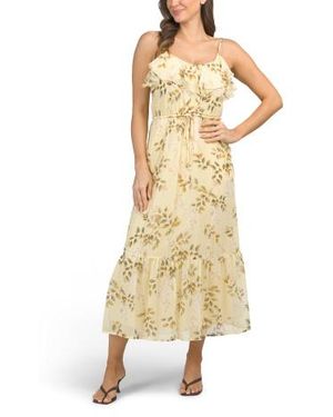 Marshalls Ruffle Belted Maxi Dress For - Metallic