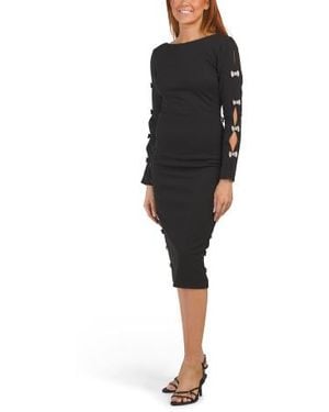 Marshalls Emery Round Neck Midi Dress With Bow Details For - Black