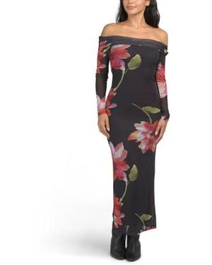 Marshalls Off The Shoulder Placed Floral Maxi Dress For - Black