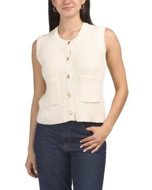 Marshalls Moana Sweater Vest With Tone Buttons For - Blue