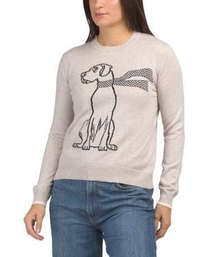Marshalls Cashmere Blend Woofington Pull Over Sweater - Gray