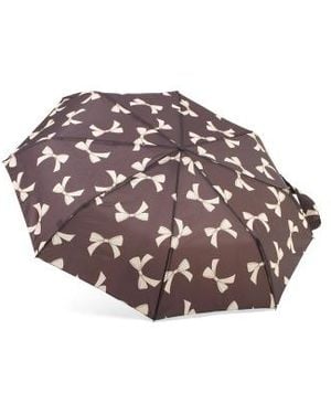 Marshalls Bow Print Umbrella With Faux Pearl Handle For - Black