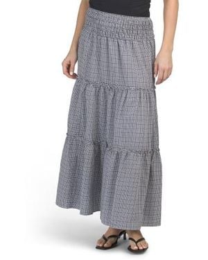 Marshalls Tiered Gingham Maxi Skirt For - Gray