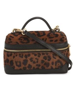 Marshalls Leather Vanity Case With Shoulder Strap For - Brown