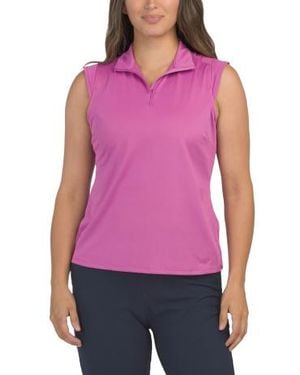 Marshalls Upf 50 Sleeveless Quarter Zip Polo T-Shirt For - Purple