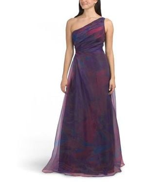Marshalls One Shoulder Organza Gown For - Purple