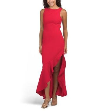 Marshalls Lights On Asymmetric Hem Maxi Dress For - Red