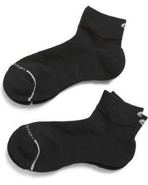 Marshalls 2Pk Performance Knit Compression Quarter Cut Socks For - Black