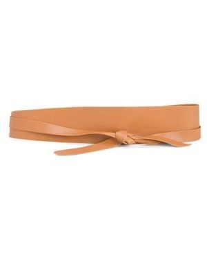 Marshalls Leather Tie On Waist Cinching Obi Wrap Belt For - Natural