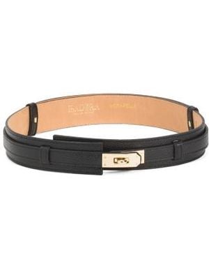 Marshalls Leather Turn Lock Close Buckle Belt - Black