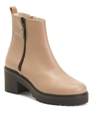 Marshalls Leather Trota Lug Boots For - Natural