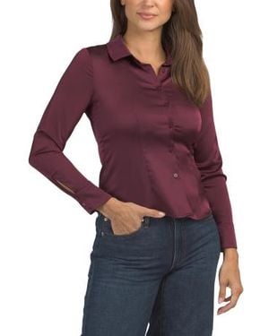 Marshalls Fitted Button Down Shirt For - Purple