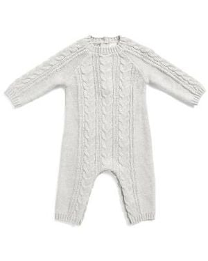 Marshalls Newborns Cable Sweater Knit Coveralls - White