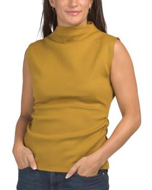 Marshalls Funnel Neck Tank With Side Ruching For - Yellow