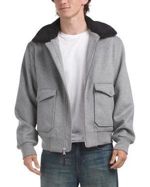 Marshalls Wool Blend Field Jacket With Collar For - Gray