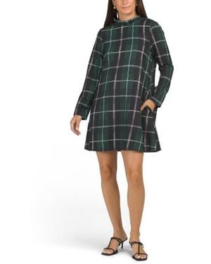 Marshalls Sweet Beyond Long Sleeve Plaid Mini Dress For - Green
